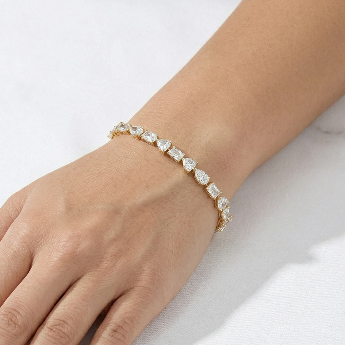 Lab-grown diamond tennis bracelet in 18K white gold — Van Inn Diamonds Antwerp