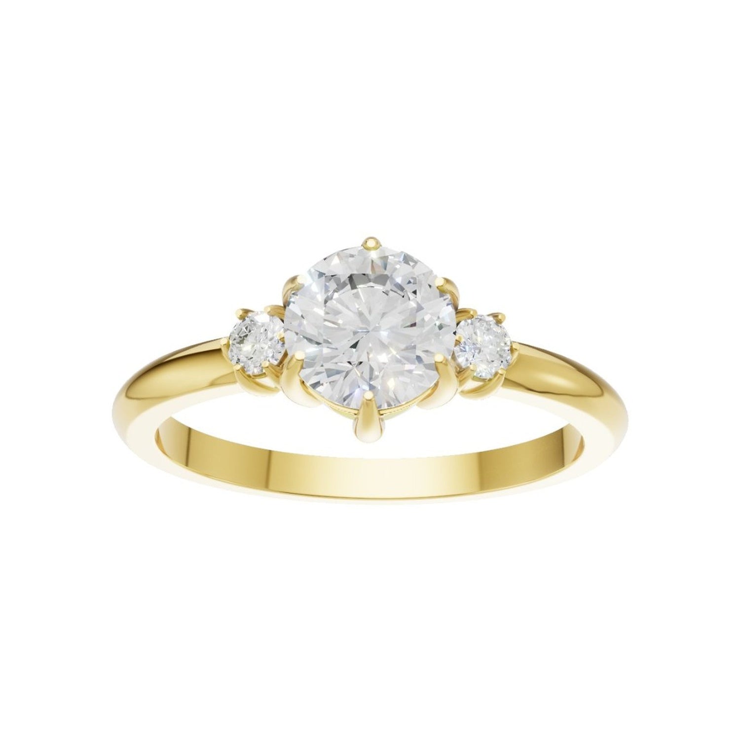 Lab-grown diamond three stone ring in 18K white gold — Van Inn Diamonds Antwerp