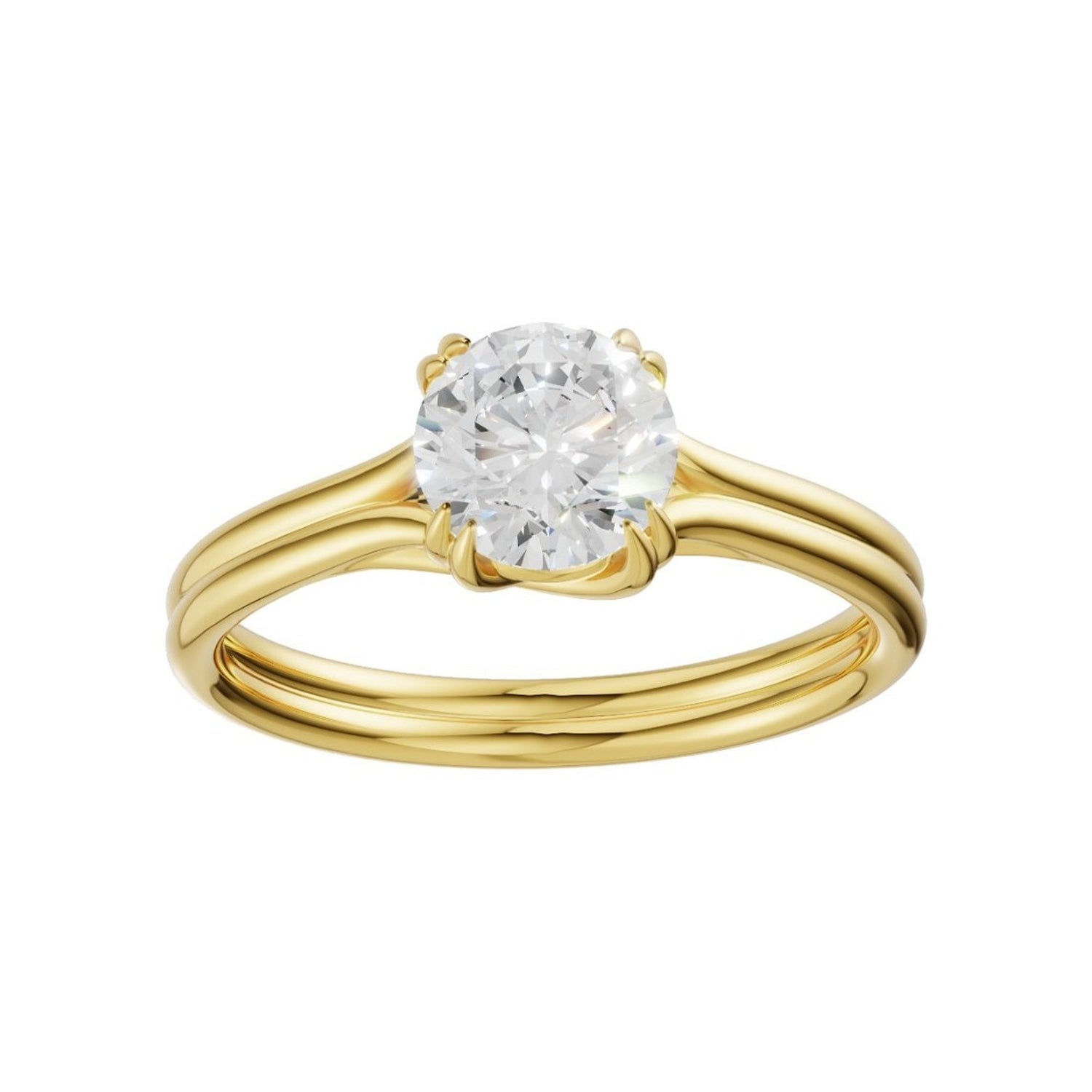 Lab-grown diamond solitaire ring in 18K white gold — Van Inn Diamonds Antwerp
